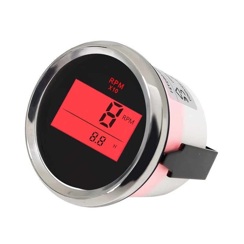 ELING Universal Digital Tachometer RPM REV Counter RPM with Hour Meter 52mm(2") 9-32V with Backlight - Image 3